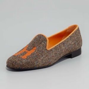 Hadleigh’s Orange and Brown Tweed Smoking Shoes